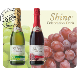 Shine, non-alcoholic sparkling celebration drink