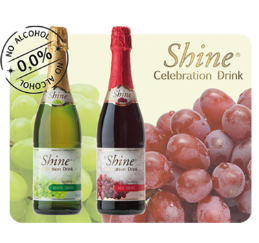 Shine, non-alcoholic sparkling celebration drink